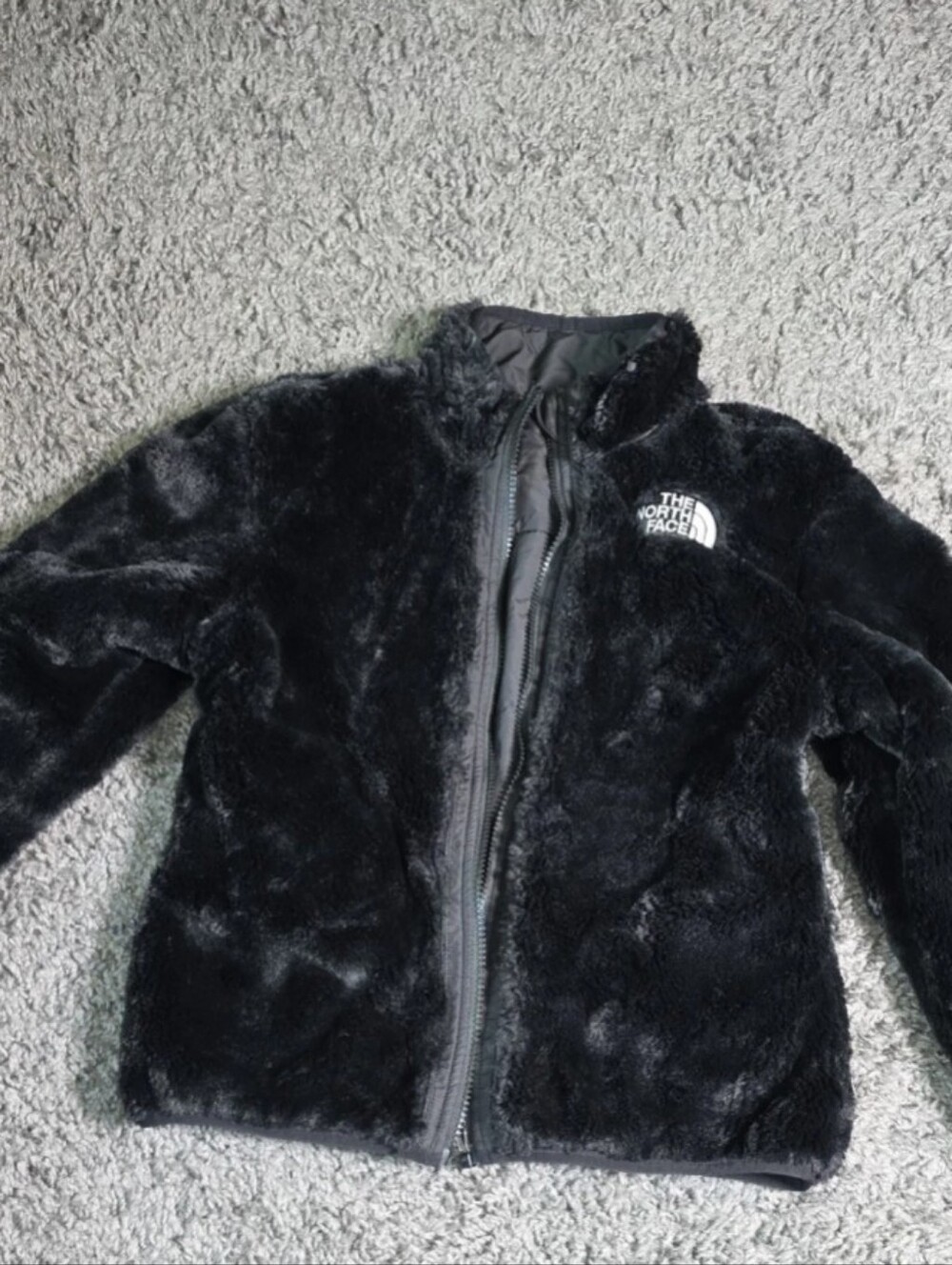 THE NORTH FACE Girl's Reversible Shasta Black Jacket Size M 10 - Picture 3 of 9